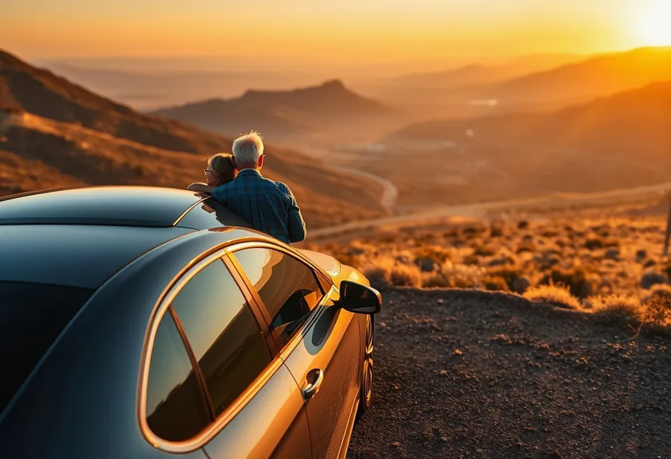A gravel pull-off on a mountain pass looking down over a cloud-filled valley